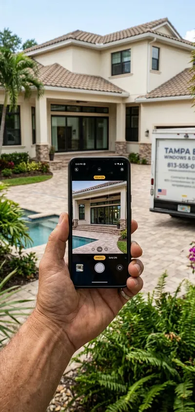 A mobile phone frame showing a live impact window product page